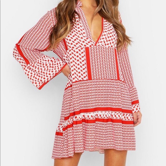Red Smock Dress - Picture 1 of 1